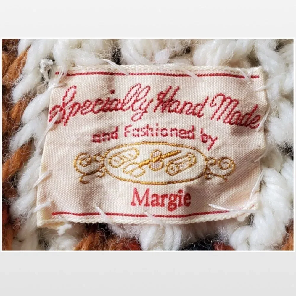 Vintage Hand Crochet Striped Blanket Home